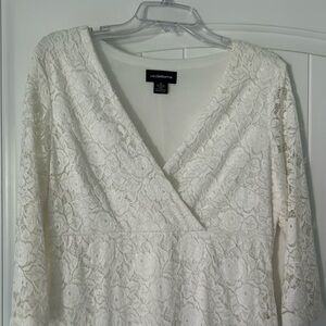 White knee length dress